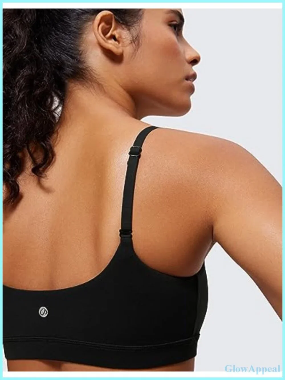 Butterluxe Adjustable Spaghetti Strap Sports Bra Scoop Neck Wireless Padded